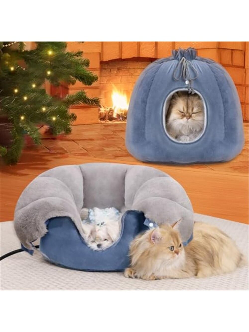 Heated Cat Bed Electric Warming Pet Bed Adjustable Temperature Washable Cozy
